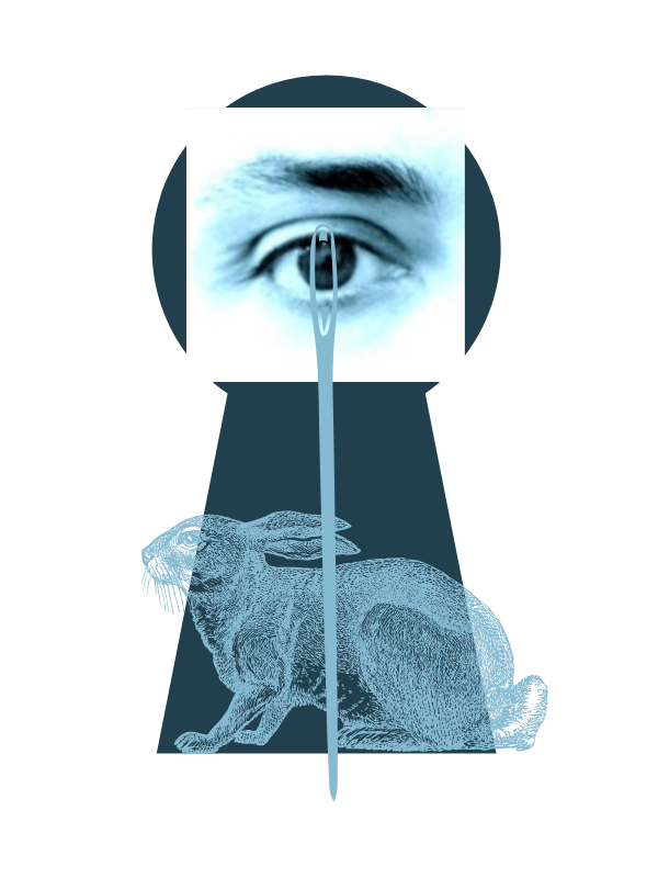Gabriela Landín blue Logo – Eye, Keyhole, Needle’s Eye, and blue Hare Gabriela Landín blue Logo – Eye, Keyhole, Needle’s Eye, and blue Hare