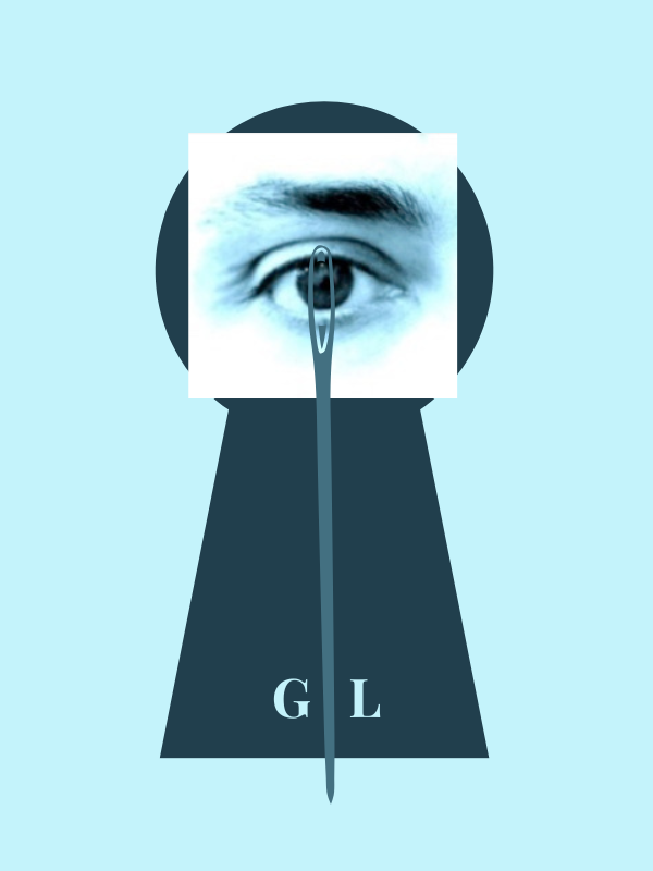 Gabriela Landín blue Logo – Eye, Keyhole, Needle’s Eye, and blue Initials Gabriela Landín blue Logo – Eye, Keyhole, Needle’s Eye, and Blue Initials